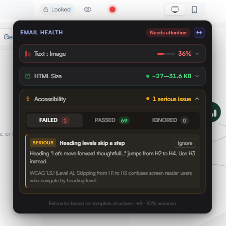 Accessibility check